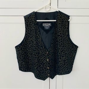 Agapo Leather Black Gold Vest Size 22/24